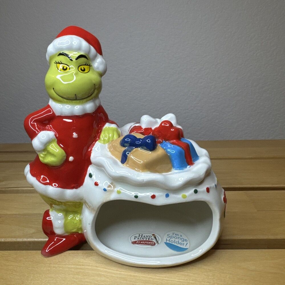 Dr. Seuss The Grinch Who Stole Christmas Grinch With Toy Bag Small Dish Soap,NWT